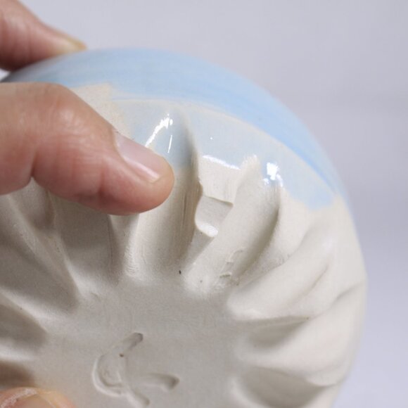 small ceramic baby blue bowl, handmade pottery key dish, tea light dish - Picture 5 of 8